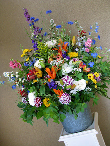 Creative Muse Floral bucket of wildflowers 