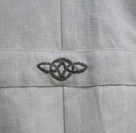 custom hemp suit hand embroider celtic knot