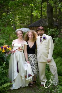 custom hemp suit and custom hemp wedding dress