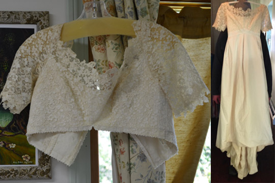 Natural Wedding Dress with Vintage Lace | made in Vermont Wedding | Hemp Wedding Dress by Tara Lynn 