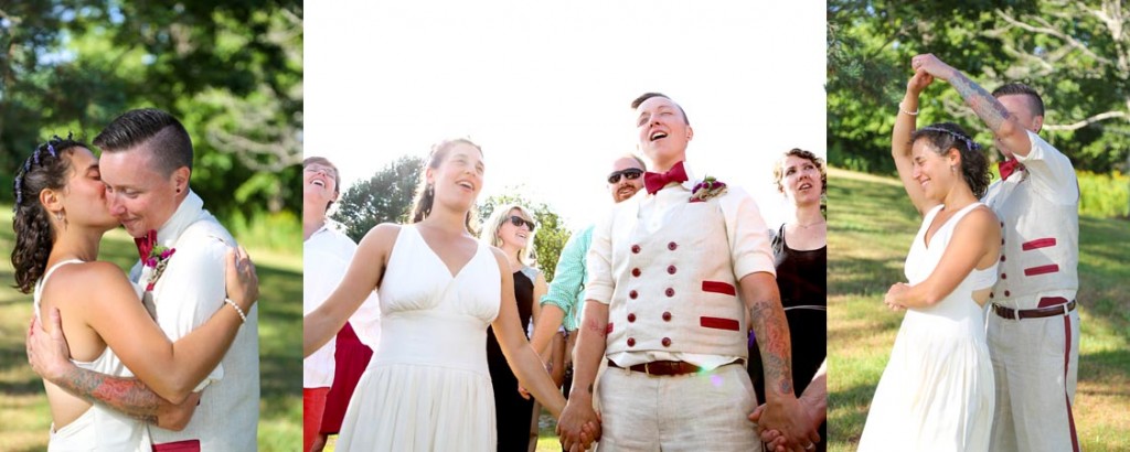 LGBT wedding Ceremony wedding attire by Tara Lynn Bridal