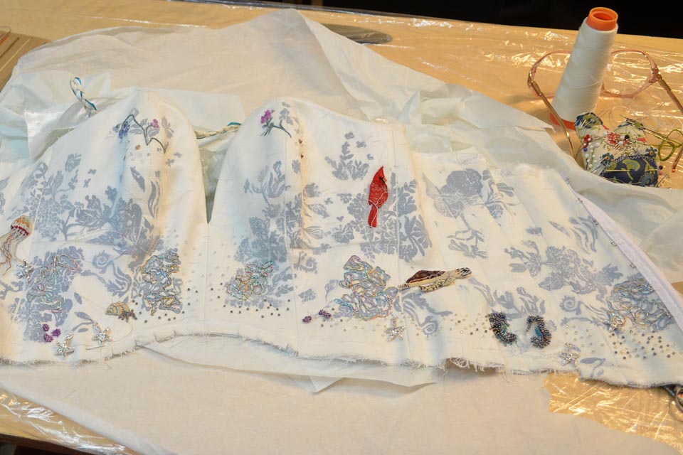 Custom Embroidered Wedding Dress 