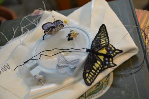 Hand embroidered butterflies